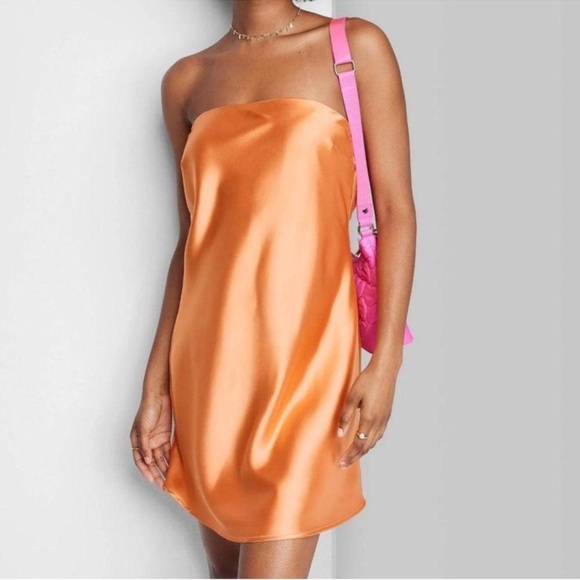 wild fable Dresses & Skirts - Wild Fable Orange Strapless Slip Dress